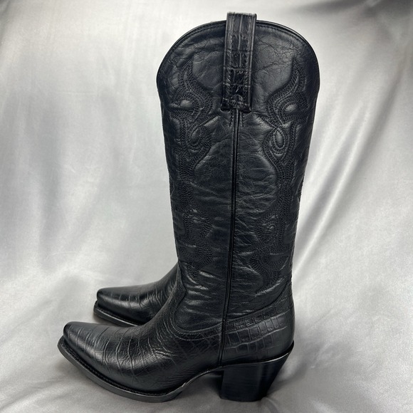 Idyllwind Women's 8B "Frisk Me" Western Boots Black Leather Croc Snip Toe Fall - Picture 8 of 17